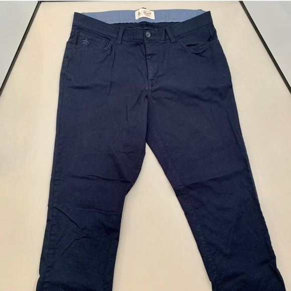 Original Penguin Pants Adult 32X29 Navy Blue Stretch Formal Chino Mens - Picture 3 of 12